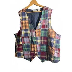 Victoria Jones Women's Colorful Patchwork Sleeveless Vest, Size 20/40